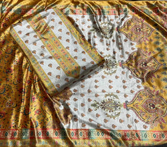 Classy Digital Print Winter Velvet Suit Set - Yanchi