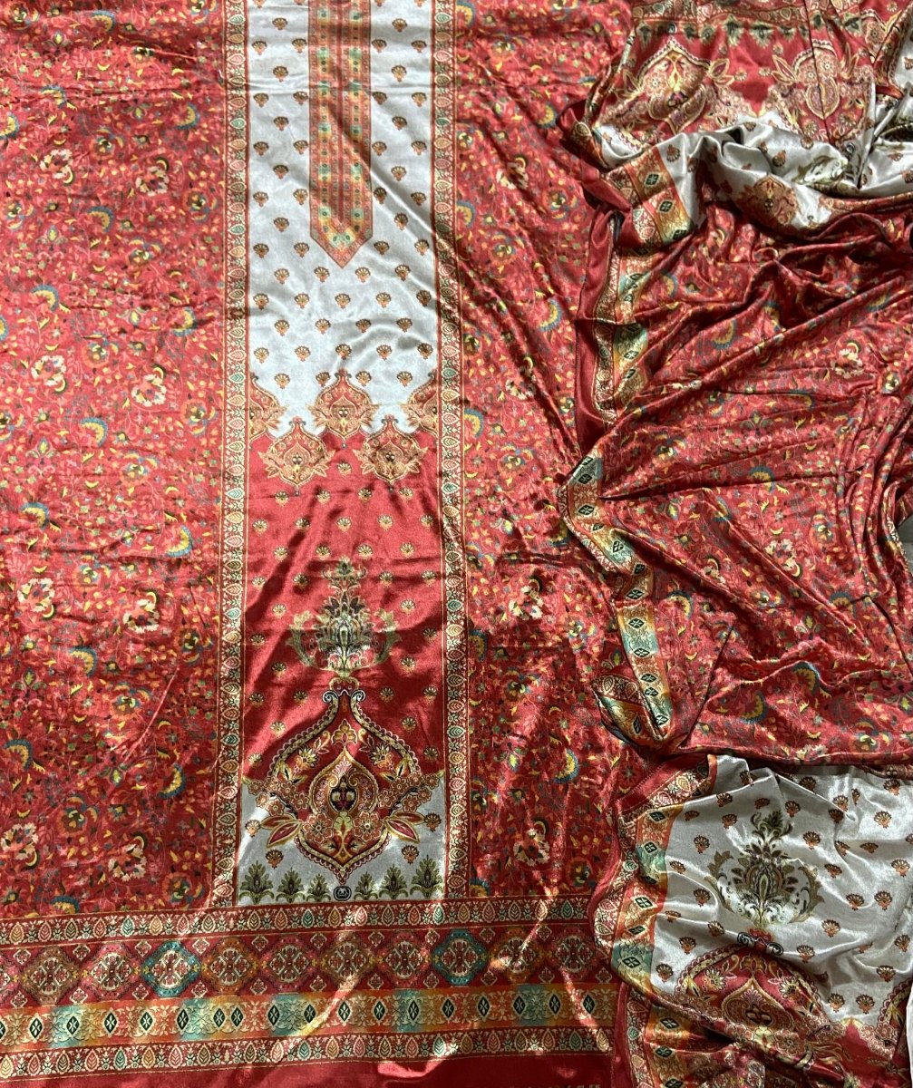 Classy Digital Print Winter Velvet Suit Set - Yanchi