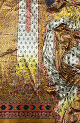 Classy Digital Print Winter Velvet Suit Set - Yanchi