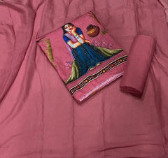 Classy Femora Linen Digital Print Suit Set with Swarovski Work - Yanchi