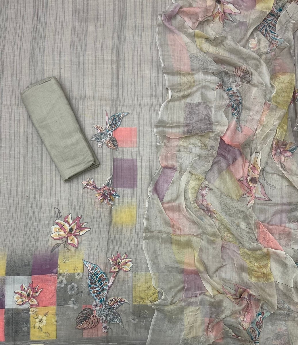 Classy Femora Linen ShimarSilk Suit Set - Yanchi