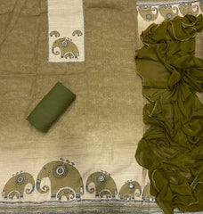 Classy Femora Linen Shimmer Silk Suit Set with mirror work - Yanchi