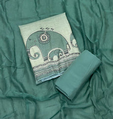 Classy Femora Linen Shimmer Silk Suit Set with mirror work - Yanchi