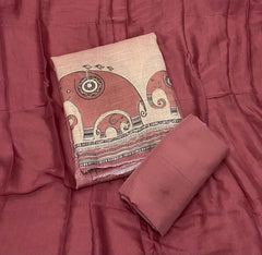 Classy Femora Linen Shimmer Silk Suit Set with mirror work - Yanchi