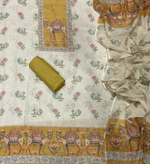 Classy Femora Linen Shimmer Silk Suit Set with Swarovski Work - Yanchi