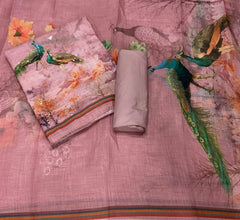 Classy Femora Linen Shimmer Silk Suit Set with Swarovski Work - Yanchi