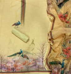 Classy Femora Linen Shimmer Silk Suit Set with Swarovski Work - Yanchi