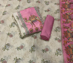 Classy Femora Linen Shimmer Silk Suit Set with Swarovski Work - Yanchi