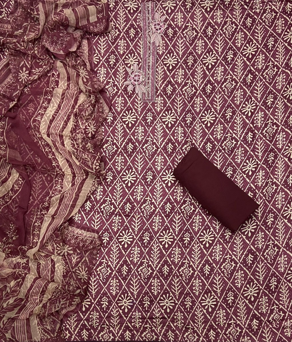 Classy Glace Cotton Suit Set - Yanchi