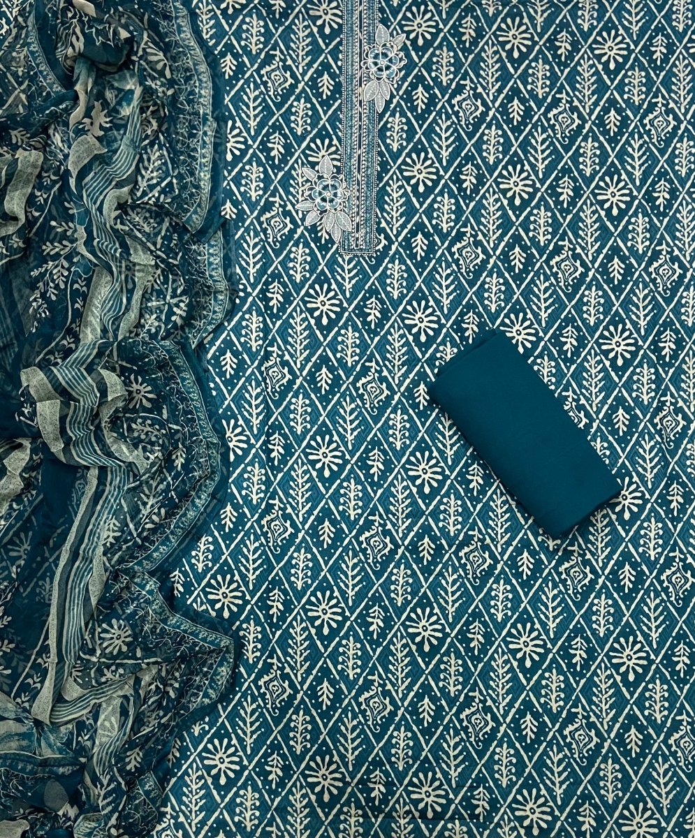 Classy Glace Cotton Suit Set - Yanchi