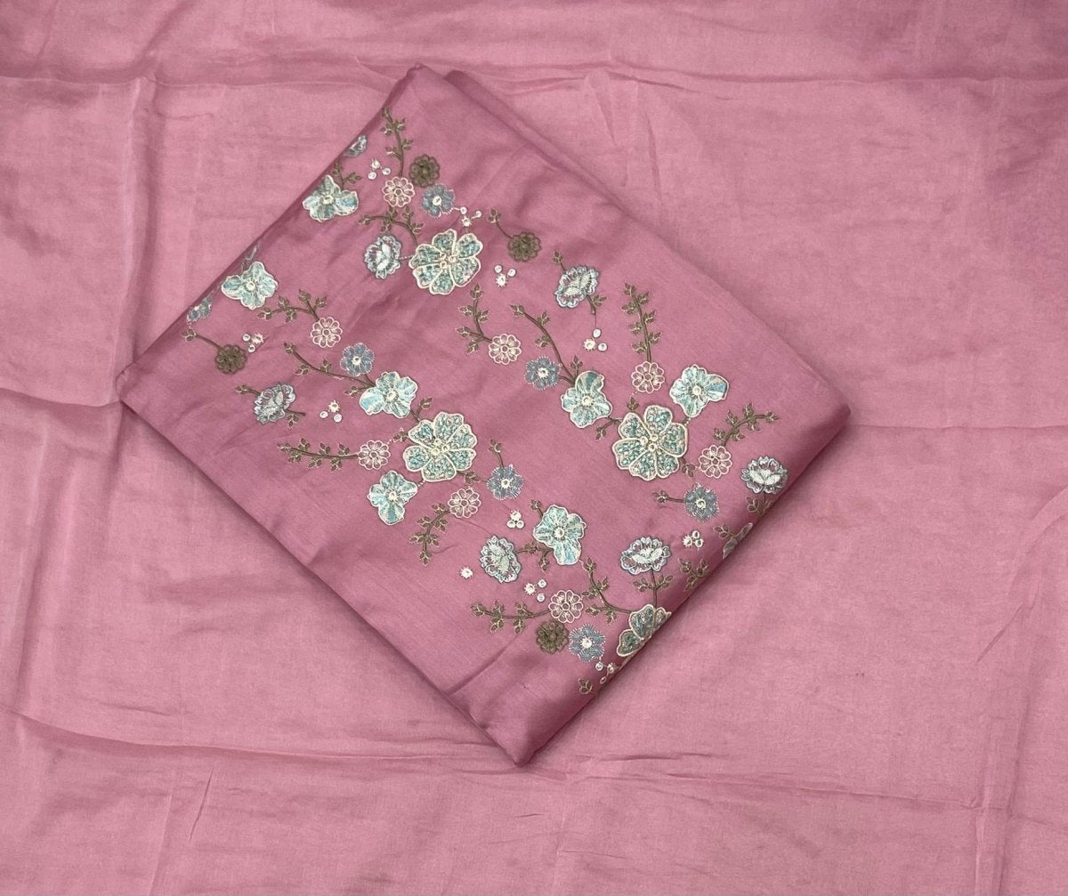 Classy Glace Cotton Suit Set with Thread Embroidery Work - Yanchi