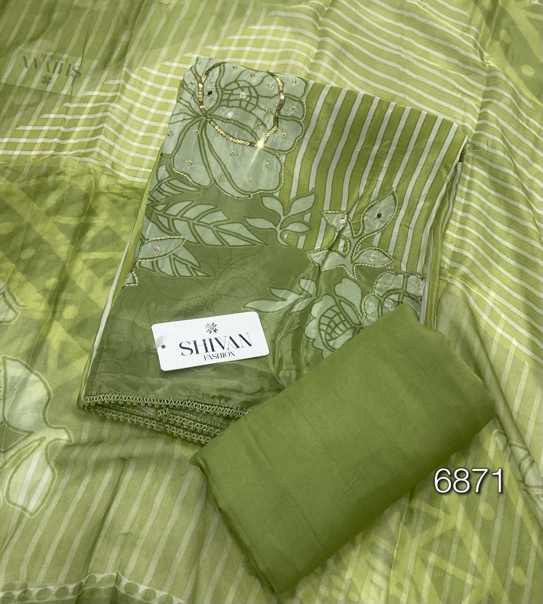 Classy Glass Organza Suit Set - Yanchi