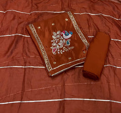 Classy Glass Organza Suit Set with Bits HandWork - Yanchi