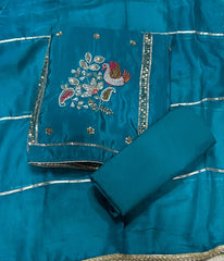 Classy Glass Organza Suit Set with Bits HandWork - Yanchi