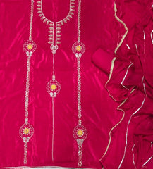 Classy Glass Organza Suit Set with Bits HandWork - Yanchi