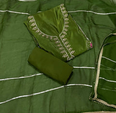 Classy Glass Organza Suit Set with Bits HandWork - Yanchi