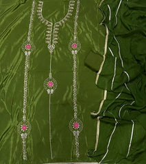 Classy Glass Organza Suit Set with Bits HandWork - Yanchi