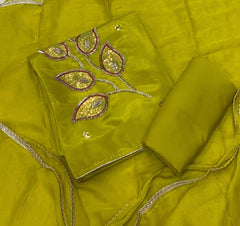 Classy Glass Organza Suit Set with Cutdana & sequence Work - Yanchi