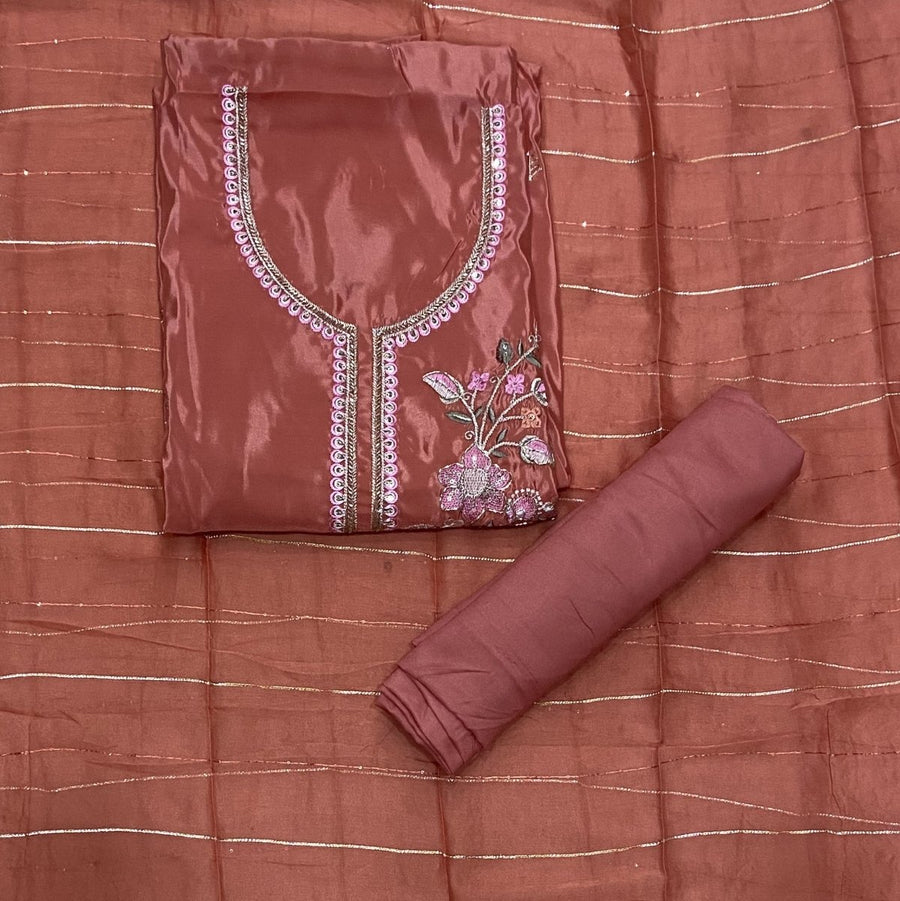 Classy Glass Organza Suit Set with Cutdana & sequence Work - Yanchi