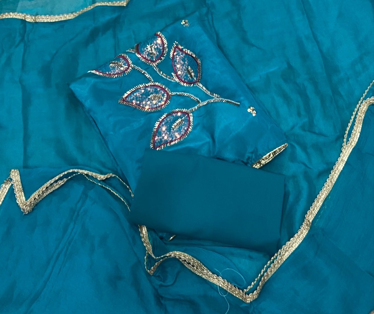 Classy Glass Organza Suit Set with Cutdana & sequence Work - Yanchi