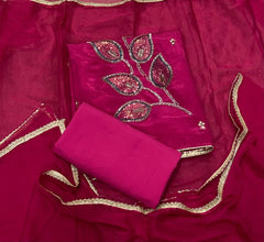 Classy Glass Organza Suit Set with Cutdana & sequence Work - Yanchi