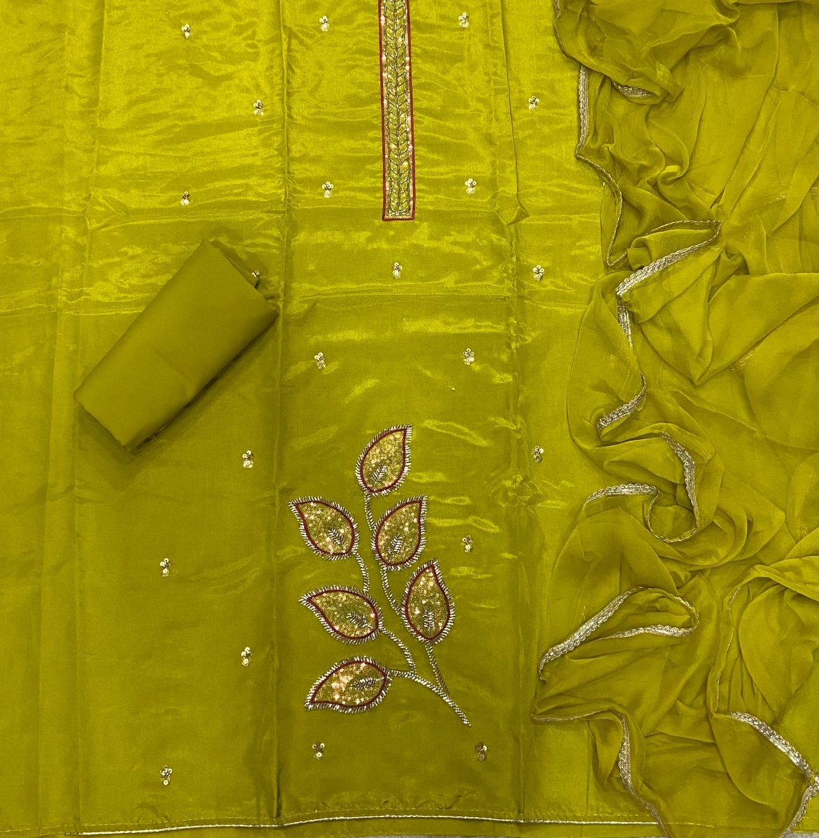 Classy Glass Organza Suit Set with Cutdana & sequence Work - Yanchi