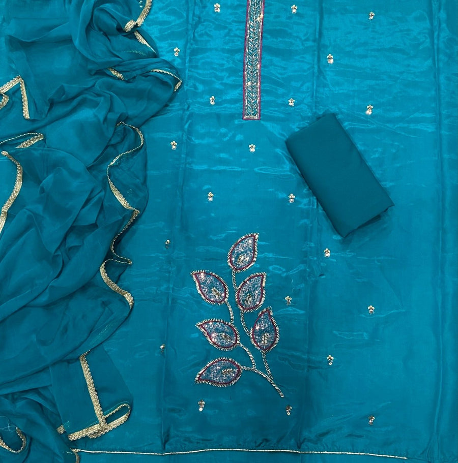 Classy Glass Organza Suit Set with Cutdana & sequence Work - Yanchi