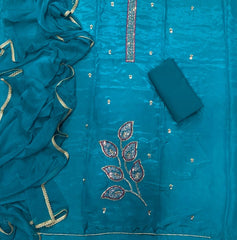 Classy Glass Organza Suit Set with Cutdana & sequence Work - Yanchi