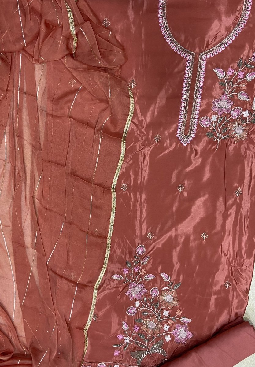 Classy Glass Organza Suit Set with Cutdana & sequence Work - Yanchi