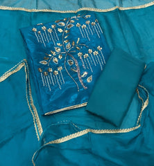 Classy Glass Organza Suit Set with Cutdana & Zari Thread Work - Yanchi