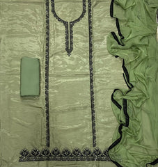 Classy Glass Organza Suit Set with Handwork & Cutdana work - Yanchi