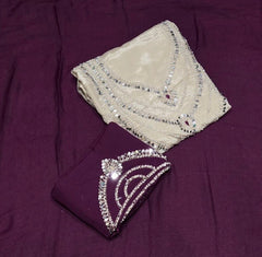 Classy Glass Organza Suit Set with Heavy Pearl & Real Mirror Work - Yanchi