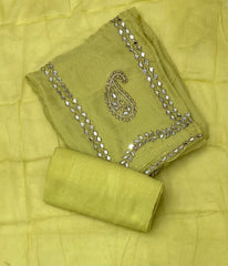 Classy Glass Organza Suit Set with Heavy Real Mirror Work - Yanchi