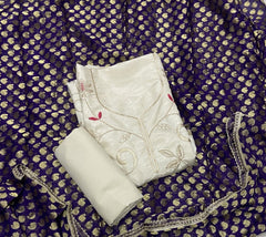 Classy Glass Organza Suit Set with Sequence & Zari Thread Work - Yanchi