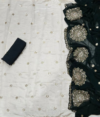 Classy Glass Organza Suit Set with Sequence & Zari Thread Work - Yanchi