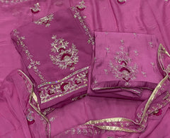 Classy Glass Organza Suit Set with Sequence & Zari Thread Work - Yanchi