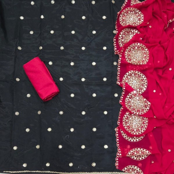 Classy Glass Organza Suit Set with Sequence & Zari Thread Work - Yanchi