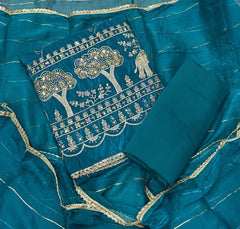 Classy Glass Organza Suit Set with sequence & Zari Thread Work - Yanchi