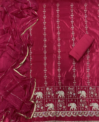Classy Glass Organza Suit Set with sequence & Zari Thread Work - Yanchi