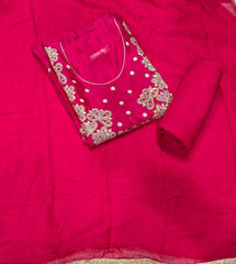 Classy Glass Organza Suit Set with Sequins & Thread Work - Yanchi