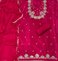Classy Glass Organza Suit Set with Sequins & Thread Work - Yanchi
