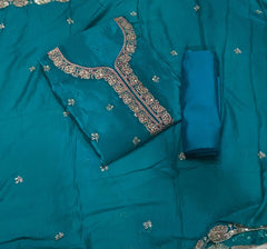 Classy Glass Organza Suit Set with Sequins & Thread Work - Yanchi