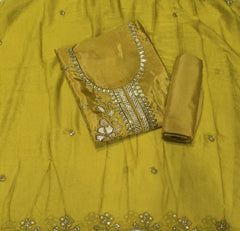 Classy Glass Organza Suit Set with Sequins & Thread Work - Yanchi