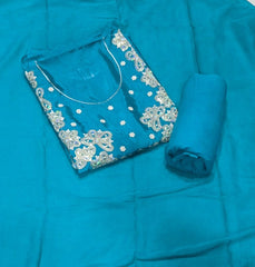 Classy Glass Organza Suit Set with Sequins & Thread Work - Yanchi