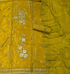 Classy Glass Organza Suit Set with Sequins & Thread Work - Yanchi