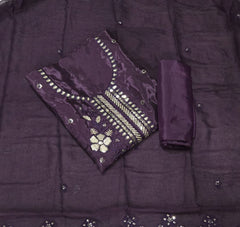 Classy Glass Organza Suit Set with Sequins & Thread Work - Yanchi