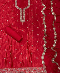 Classy Glass Organza Suit Set with Sequins & Thread Work - Yanchi