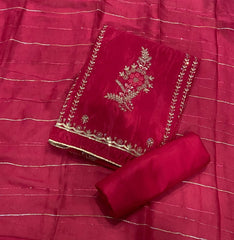 Classy Glass Organza Suit Set with Sequins & Zari Thread Work - Yanchi