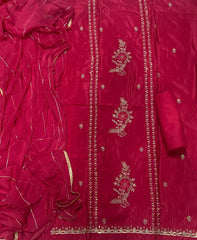 Classy Glass Organza Suit Set with Sequins & Zari Thread Work - Yanchi