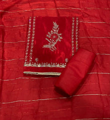 Classy Glass Organza Suit Set with Sequins & Zari Thread Work - Yanchi